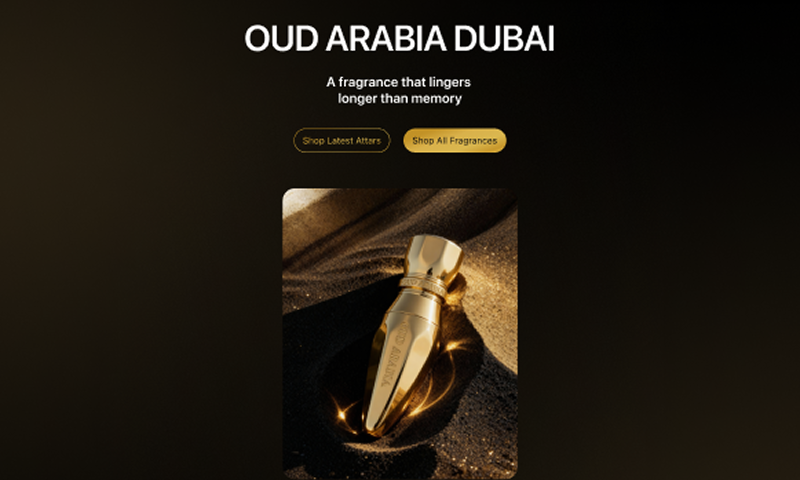 OUD Arabia Dubai luxury fragrance homepage redesign